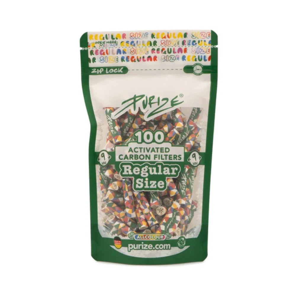 PURIZE Aktivkohlefilter Regular Size 9mm - verschiedene Farben (100 Stück) PURIZE